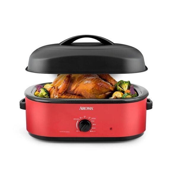 AROMA 18Qt. Turkey Roaster Oven with High-Dome Lid New - Picture 2 of 6